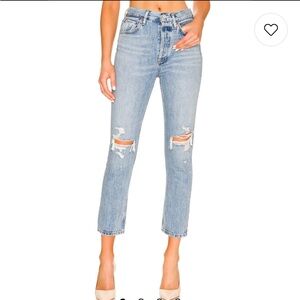 Agolde Riley High Rise Straight Crop Jeans